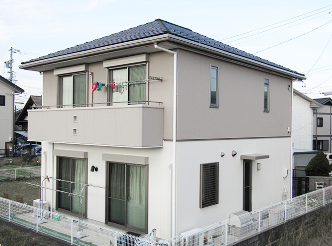 愛知県春日井市O様_外壁塗替え工事_施工後全景写真