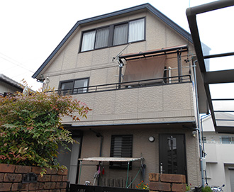愛知県春日井市O様_外壁屋根塗装工事_施工前外観画像