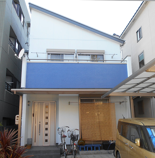 愛知県名古屋市H様_外壁屋根塗替え工事_施工後全景写真