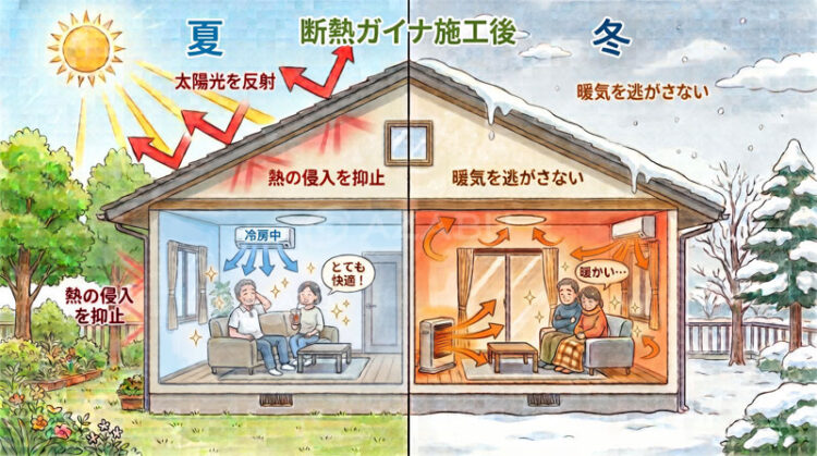 エアコンが効かない戸建て住宅の悩みを解決。遮熱塗料を超えた「断熱ガイナ」で実現する24時間・365日の温度管理
